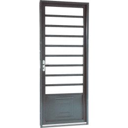 Porta Sasazaki de Abrir com Almofada Divisão Horizontal Aço - Cinza- Linha Belfort (PAAHBD-217X087X6,5)